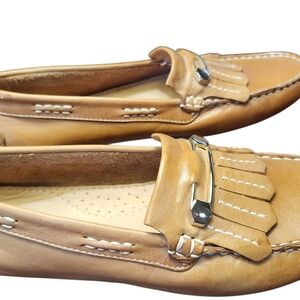 NEW Mercanti Fiorentini Tan Leather Kiltie Bit Loafers
